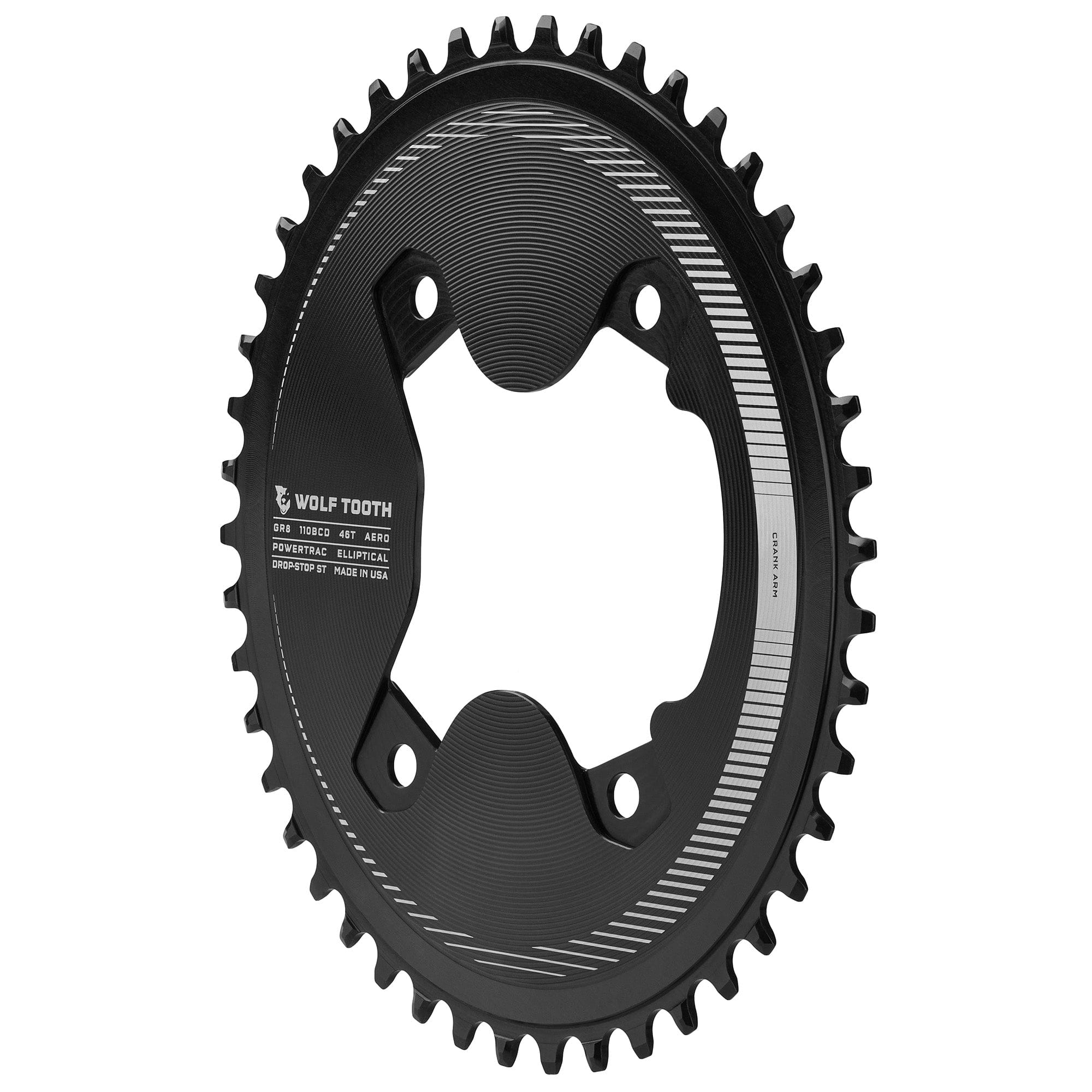 Oval 110 BCD Asymmetric 4-Bolt Chainrings for Shimano GRX Cranks