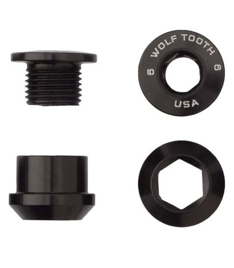 Aluminum / Black Single Chainring Bolt + Nut for 1X