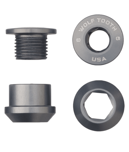 Aluminum / Grey Single Chainring Bolt + Nut for 1X