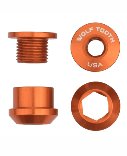 Aluminum / Orange Single Chainring Bolt + Nut for 1X