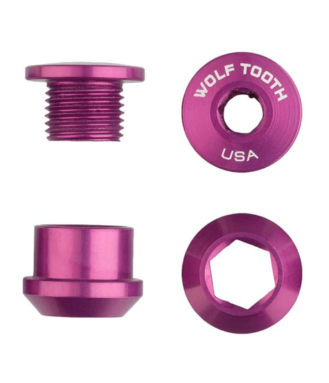 Aluminum / Purple Single Chainring Bolt + Nut for 1X