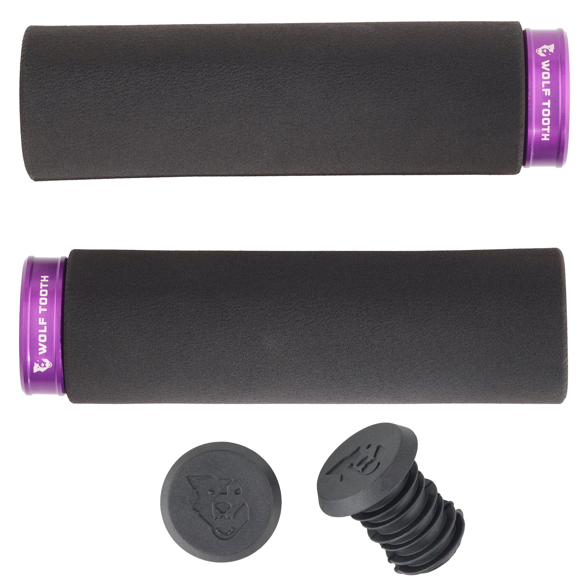 Black / Ultraviolet Purple Fat Paw Lock-On Grips