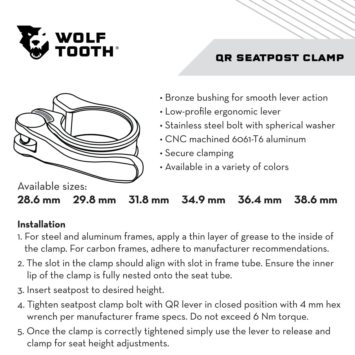 Seatpost Clamp Quick Release - Green