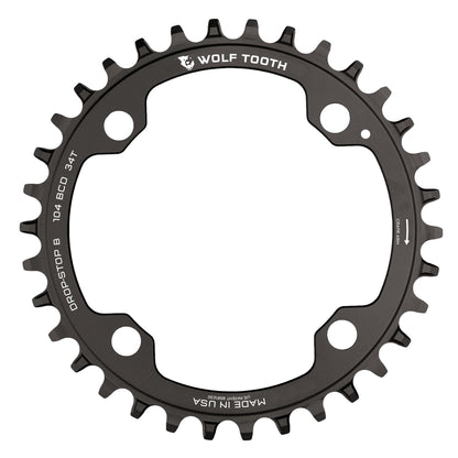 Black / 34T / Drop-Stop B 104 BCD Chainrings - Drop-Stop A