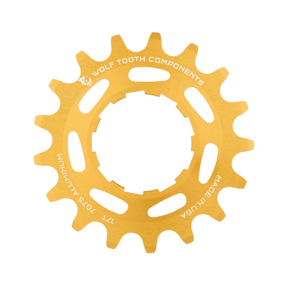 Gold / 17T Aluminum Single Speed Cog