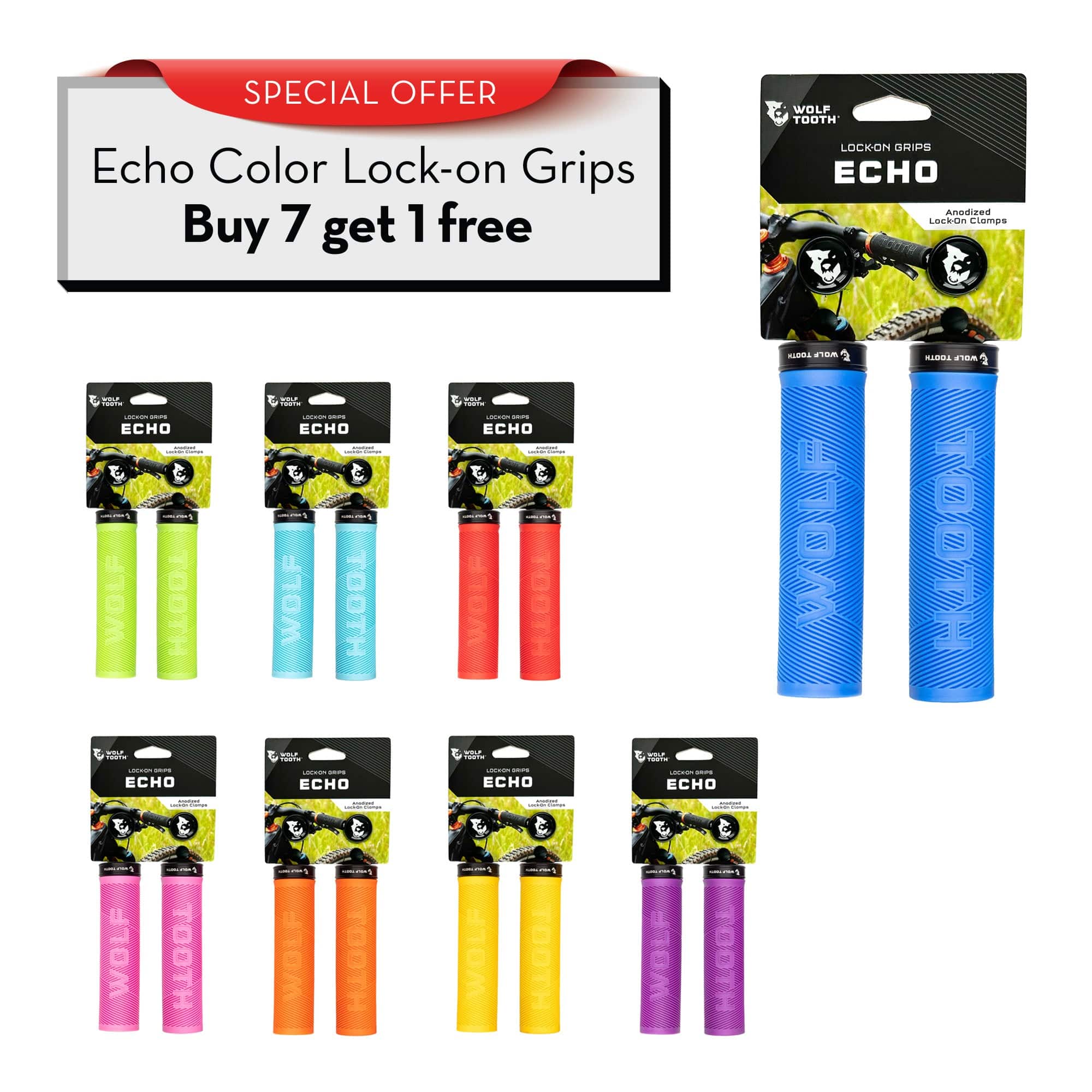 Echo Lock-On Color Grip Bundle - Buy 7 sets and get 1 set for Free