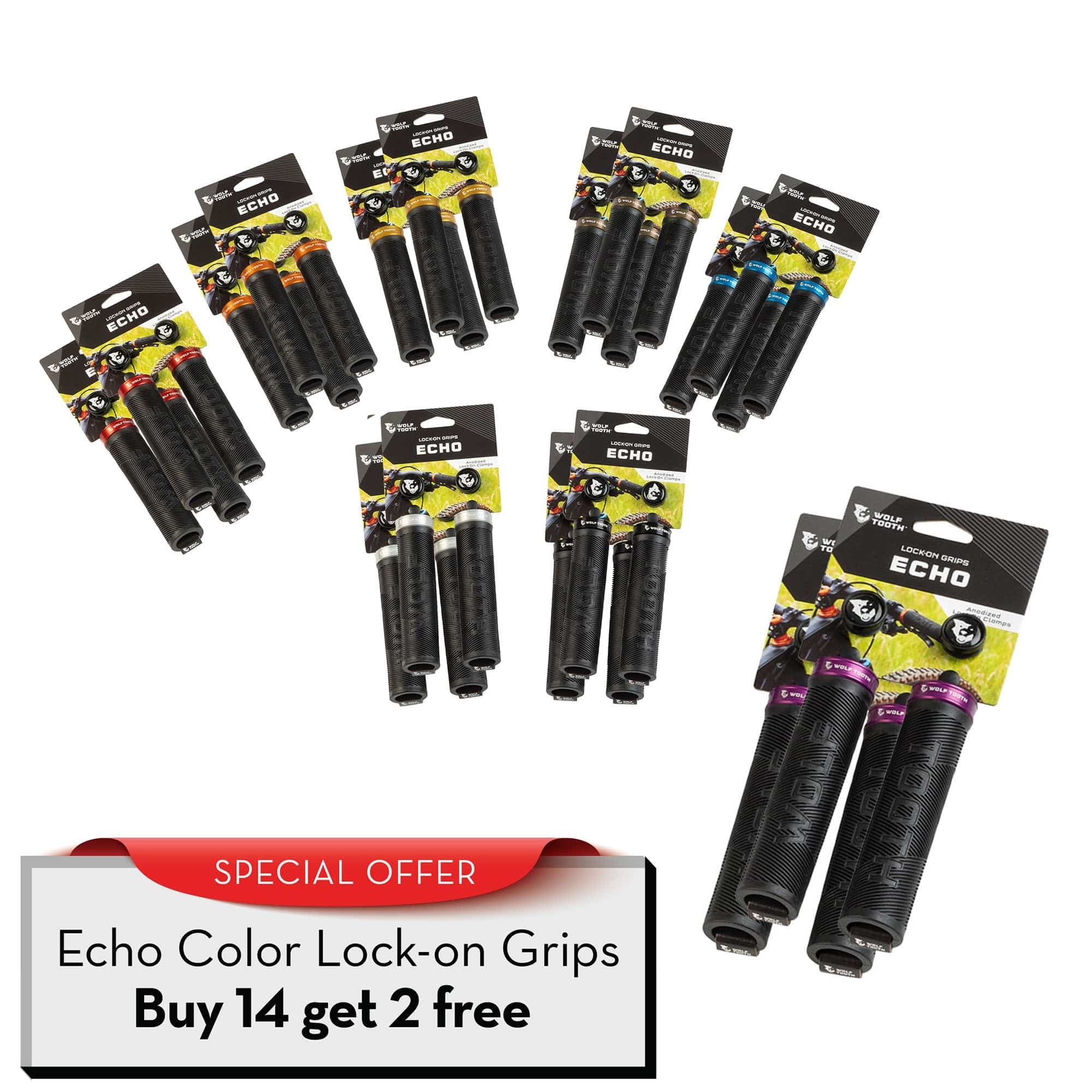 Echo Lock-On Grip Bundle - Buy 14 sets and get 2 sets for Free