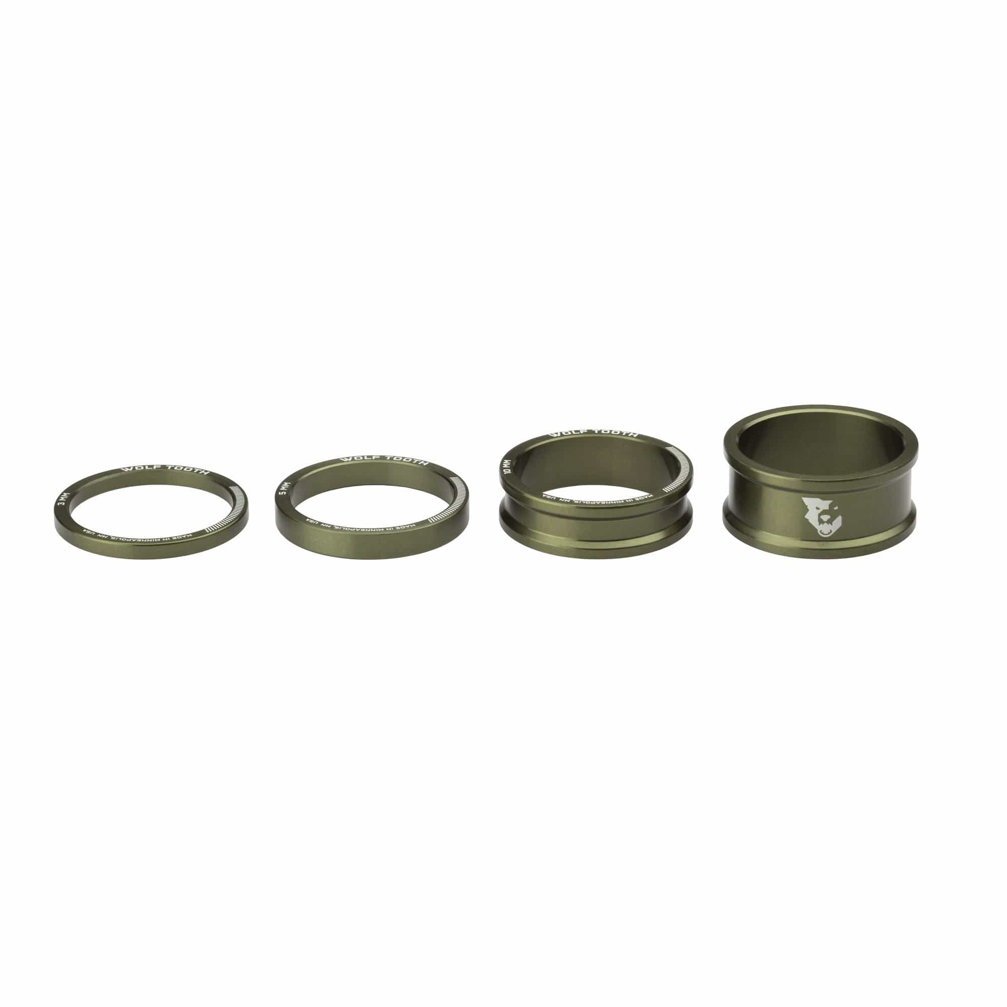 3,5,10,15mm Kit / Olive Precision Headset Spacers