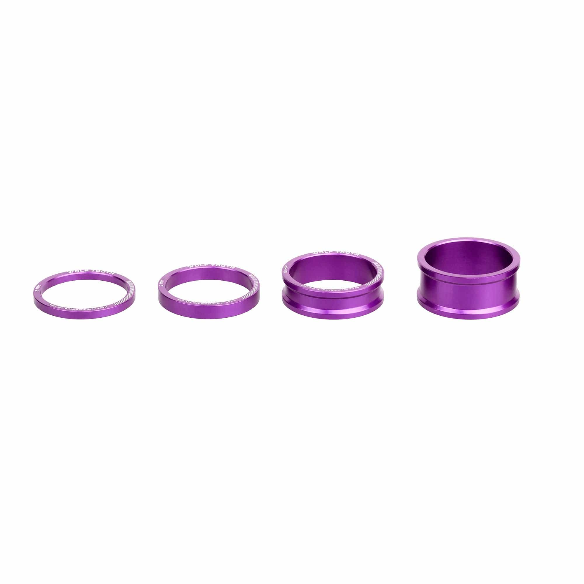 3,5,10,15mm Kit / Ultraviolet Purple Precision Headset Spacers