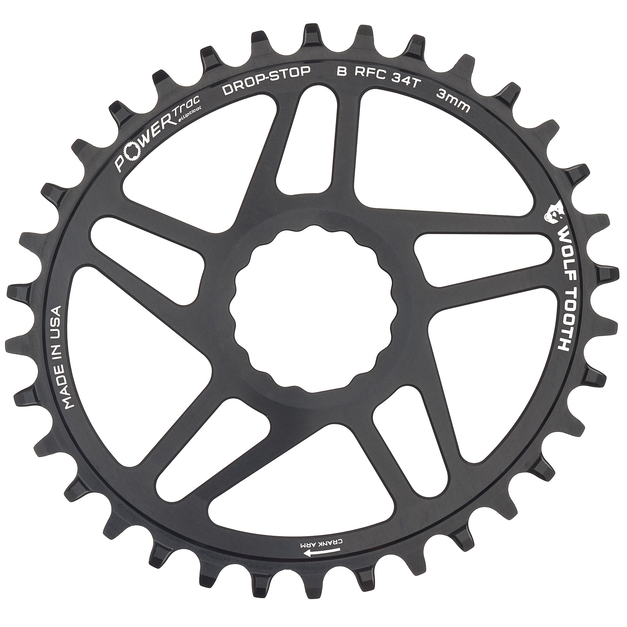 Drop-Stop B / 34T / 3MM Offset Oval Direct Mount Chainrings for Race Face Cinch