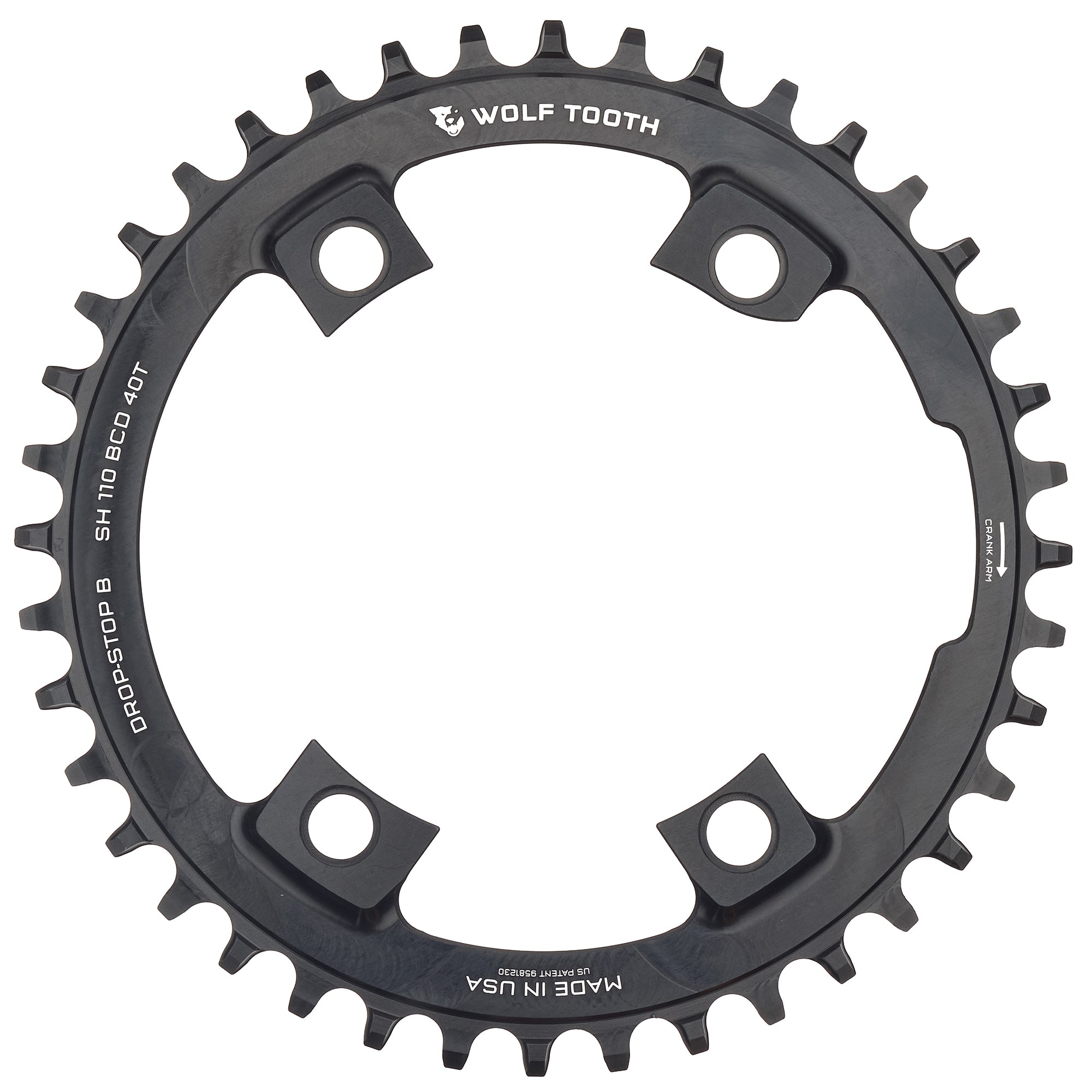 Drop-Stop B / 40T 110 BCD Asymmetric 4-Bolt Chainrings for Shimano Cranks