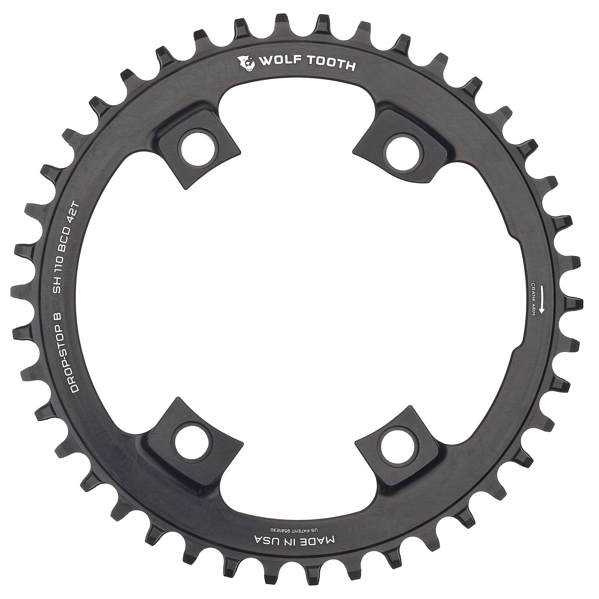 Drop-Stop B / 42T 110 BCD Asymmetric 4-Bolt Chainrings for Shimano Cranks