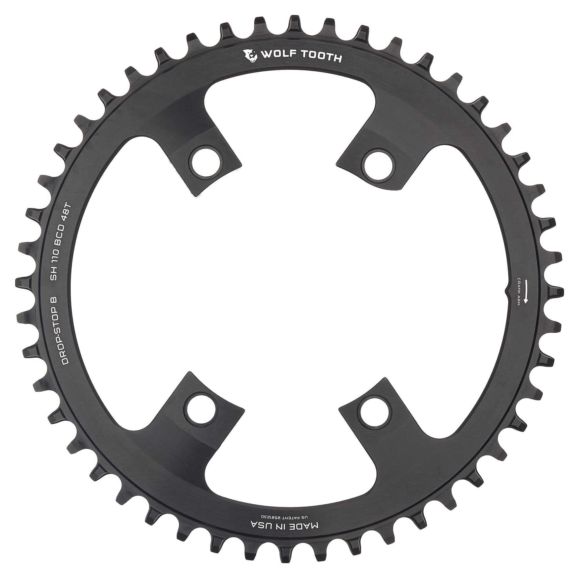 Drop-Stop B / 48T 110 BCD Asymmetric 4-Bolt Chainrings for Shimano Cranks