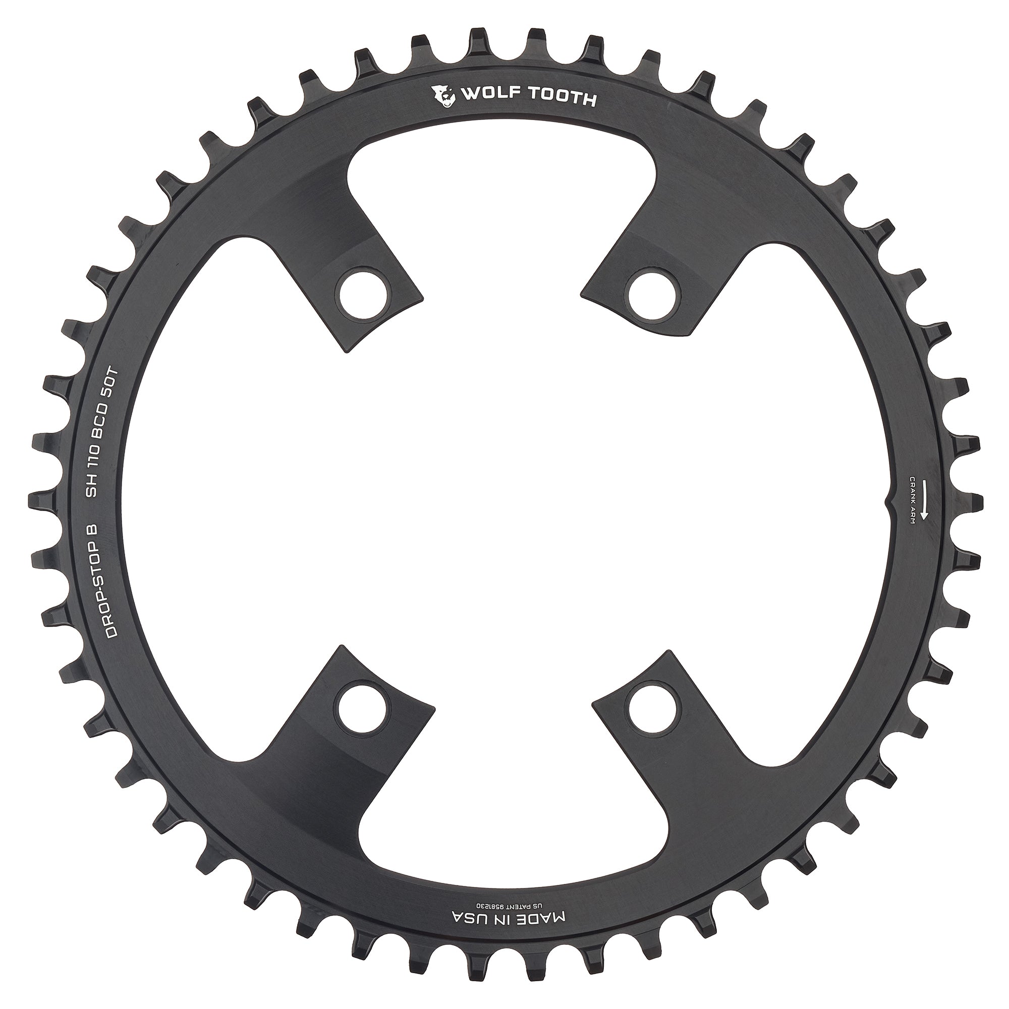 Drop-Stop B / 50T 110 BCD Asymmetric 4-Bolt Chainrings for Shimano Cranks