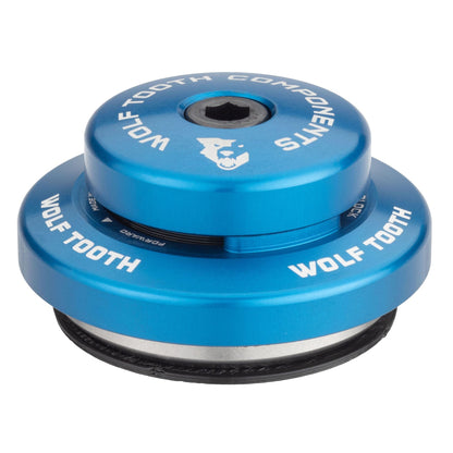 Wolf Tooth Premium Headset for Trek Knockblock mountain bikes, shown in blue.