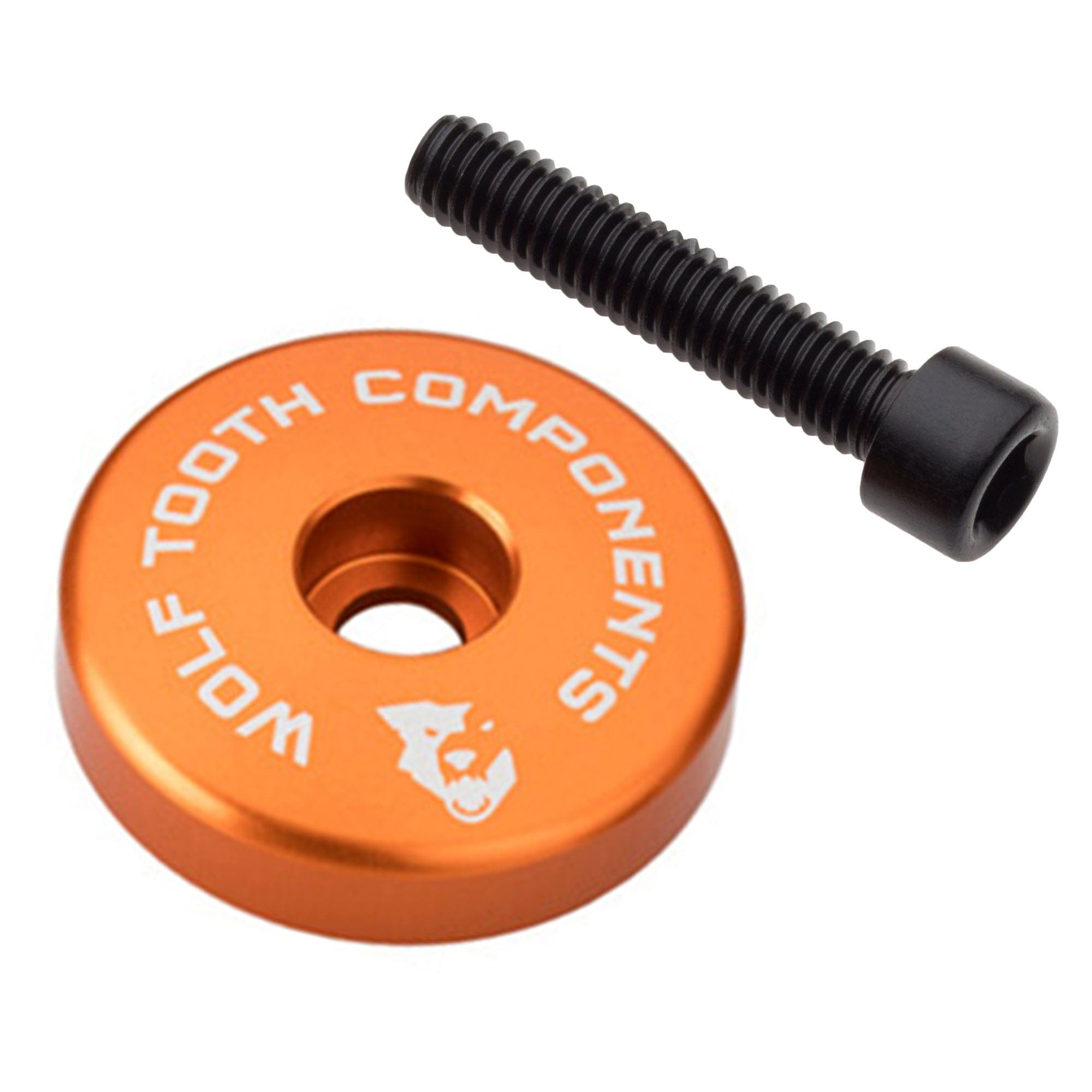 Aluminum / Orange Stem Cap with 5mm Spacer Ultralight Stem Cap with Integrated Spacer