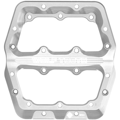 Large Left Pedal Body - Raw Silver Waveform Pedals Replacement Parts