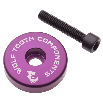 Aluminum / Purple Stem Cap with 5mm Spacer Ultralight Stem Cap with Integrated Spacer