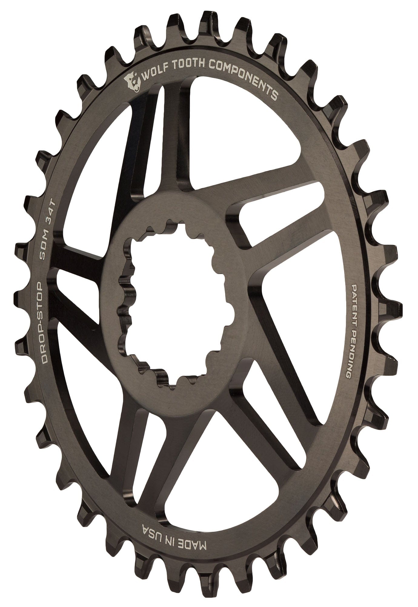 Wolf Tooth SRAM Direct Mount Chainring, Drop-Stop B / 32T / 0mm / Black
