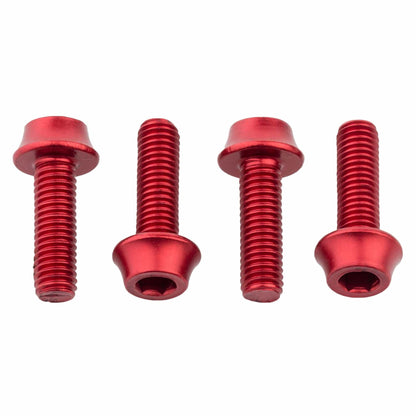 Aluminum - 4 pcs. / Red Water Bottle Cage Bolts